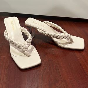 Braided thong heels